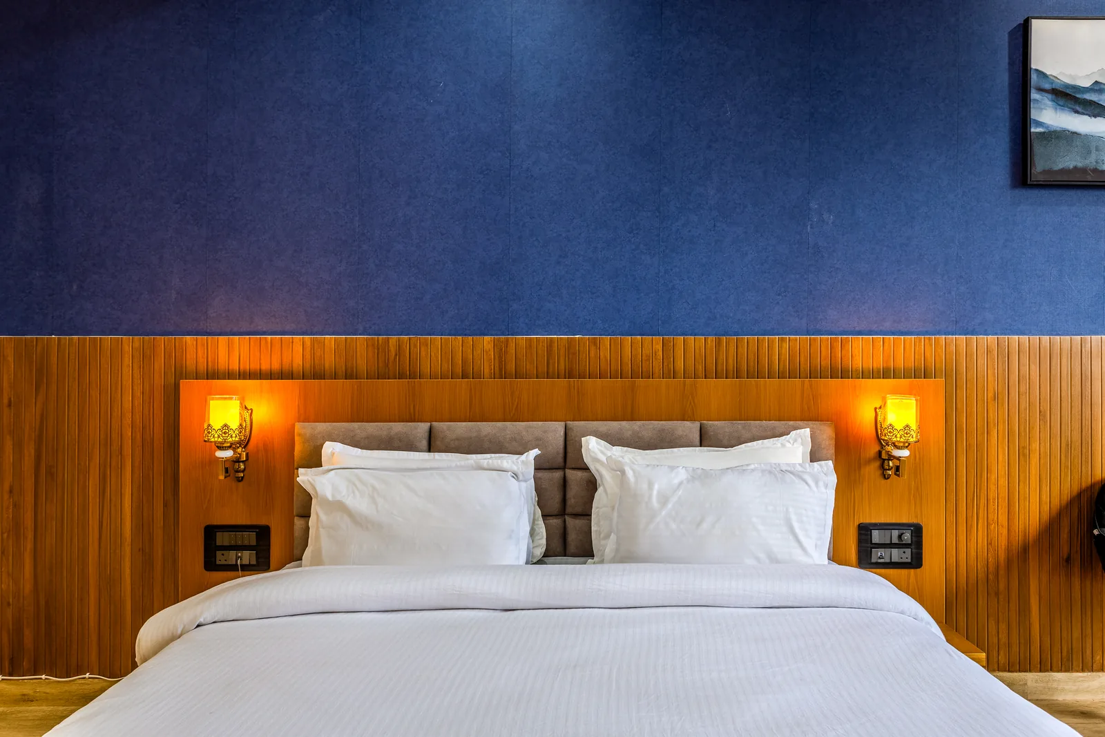 Meadow Suite — headboard and bedding