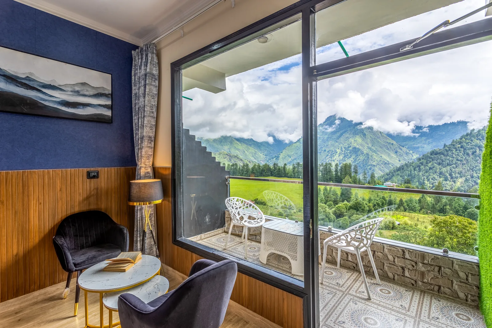 Meadow Suite — the window onto the meadow, balcony beyond