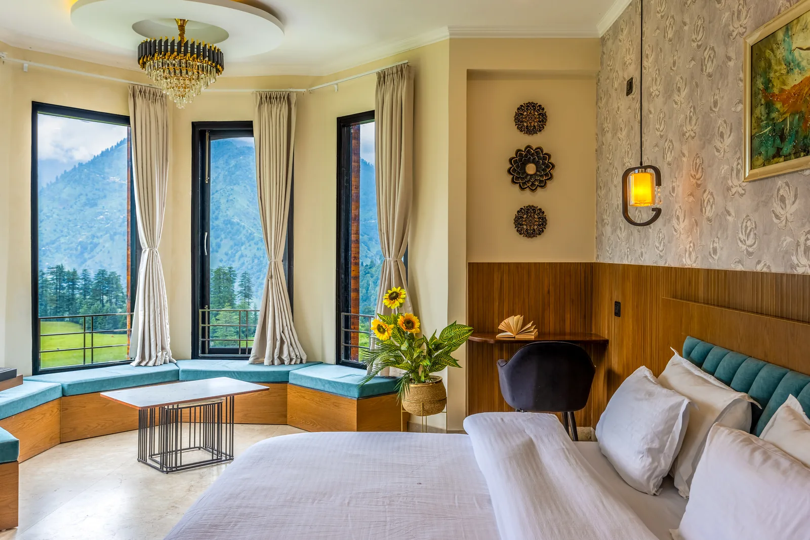 Pavilion Suite — bed beside the pavilion seating area